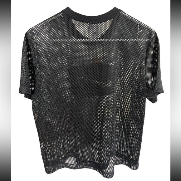 Nike Printed front logo Mesh Tshirt black white SzM - Picture 3 of 12
